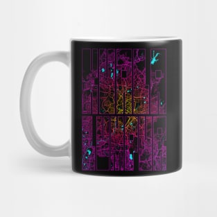 Kuala Lumpur, Malaysia City Map Typography - Neon Mug